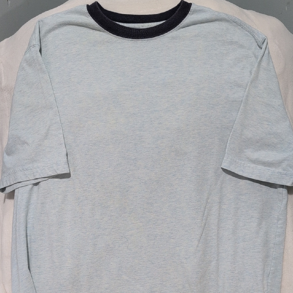 Faded Glory Men's Light Blue and Black Trim Tee